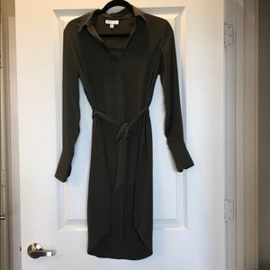 Olive green button down dress